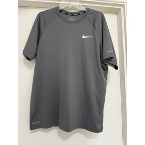 Nike Swim Dri-Fit Men's Gray Short Sleeve UPF40+ Size XL
